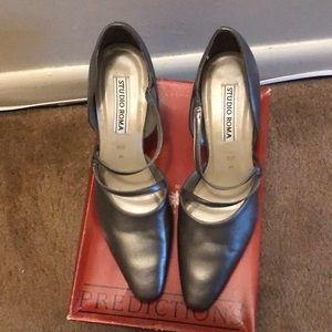 9 1/2 W Silver, Upper Leather